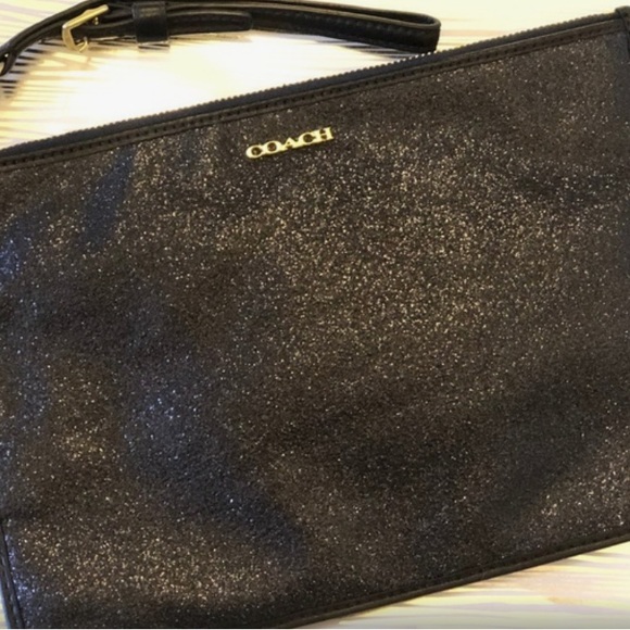 Coach Handbags - SALE ❤️COACH Glittery black wristlet
